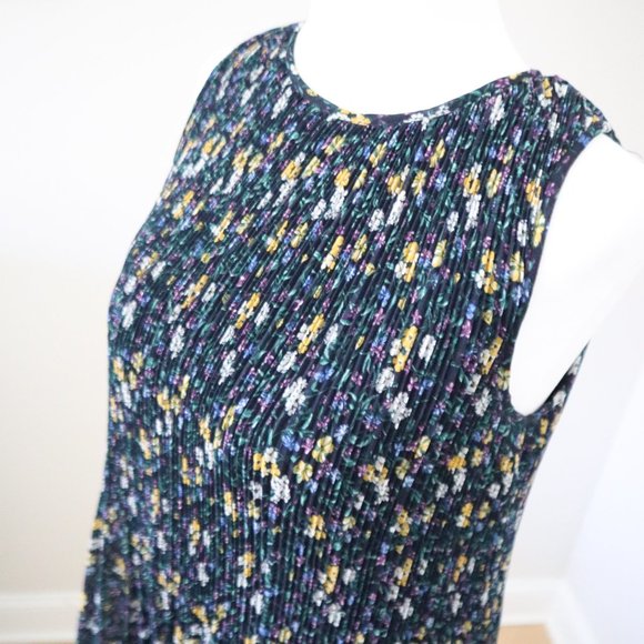 Halogen Sleeveless Floral Pleat Top XS - Picture 2 of 3